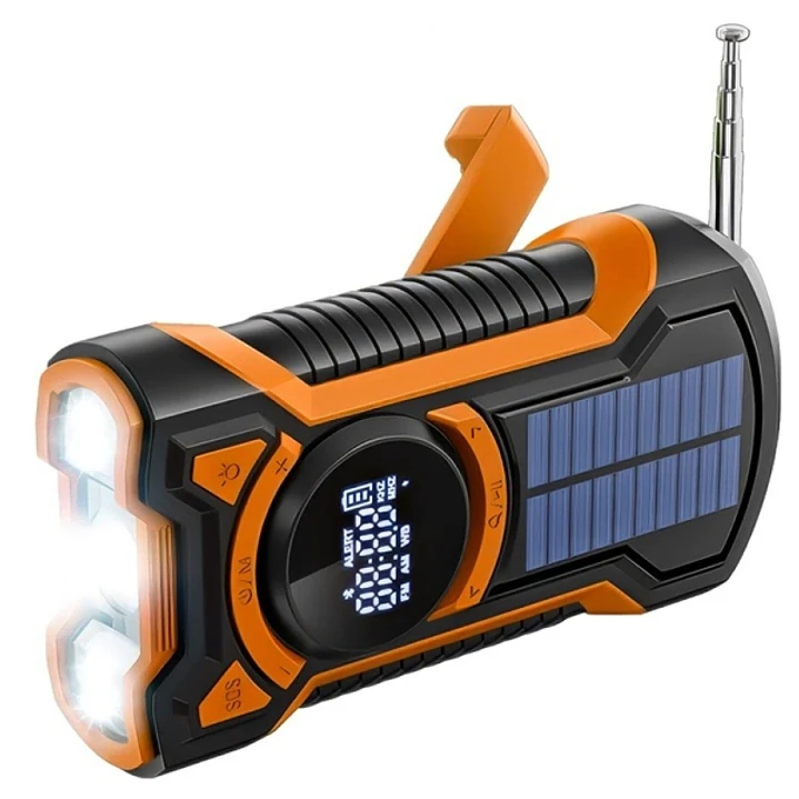 Hama Just In Case Radio Solar 4 en 1 - Powerbank 5.000 mAh - Linterna - Alarma SOS - Carga Solar, USB y Manivela 1