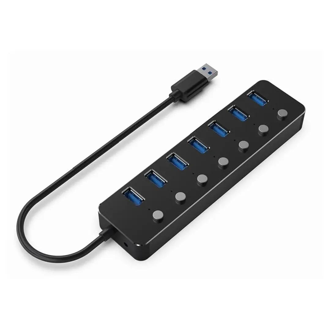Gembird HUB USB 3.2 (Gen 1) de 7p c/ interruptores 1