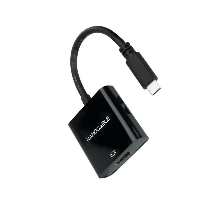 Nanocable Conversor USB-C/M a HDMI/H Negro 15cm 3