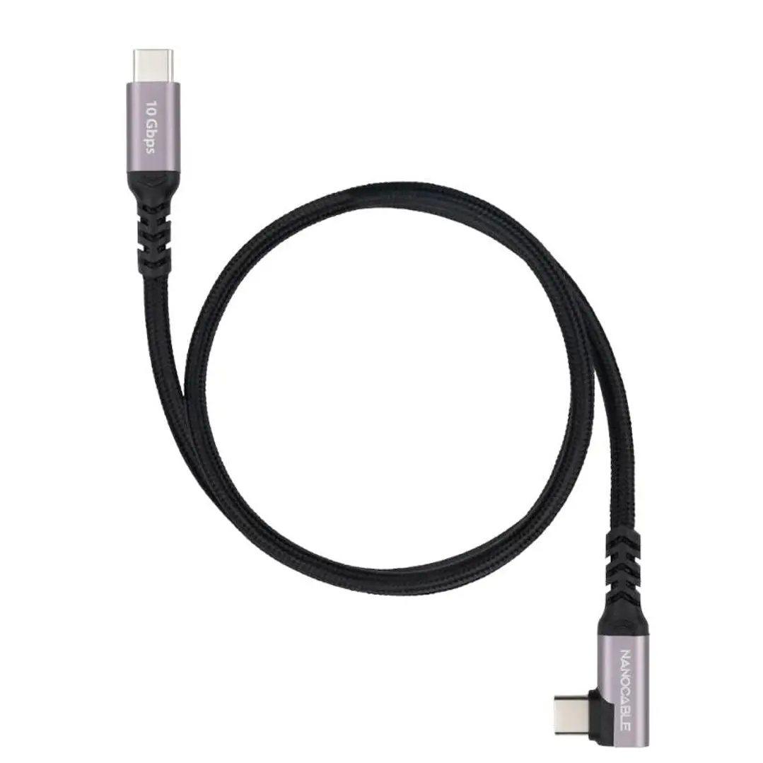 Nanocable Cable USB-C 3.2 GEN2 Acodado 100W 0.5 M 1