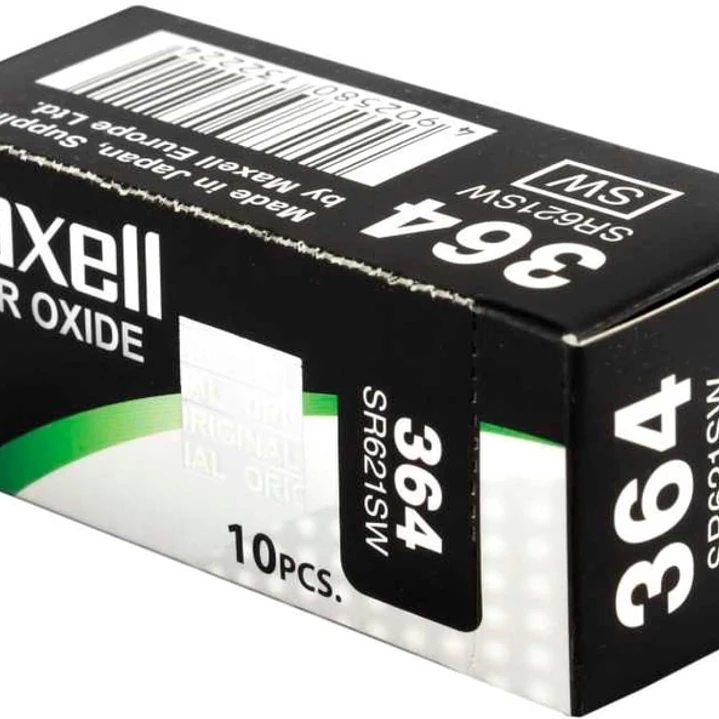 Maxell 364 Pack de 10 Pilas Oxido de Plata 1.55V - SR0621SW 1