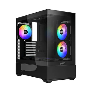 Sama V40 Caja Torre ATX - Lateral Cristal Templado  - 2 x USB-A 3.0, USB-C 3.1 - 1 x Audio 1 x Micro - 6 Ventiladores ARGB - Color Negro