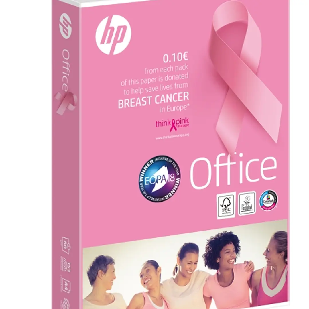HP Office Pink Ream A4 80gr. 210x297mm (500 Hojas) Blanco 1