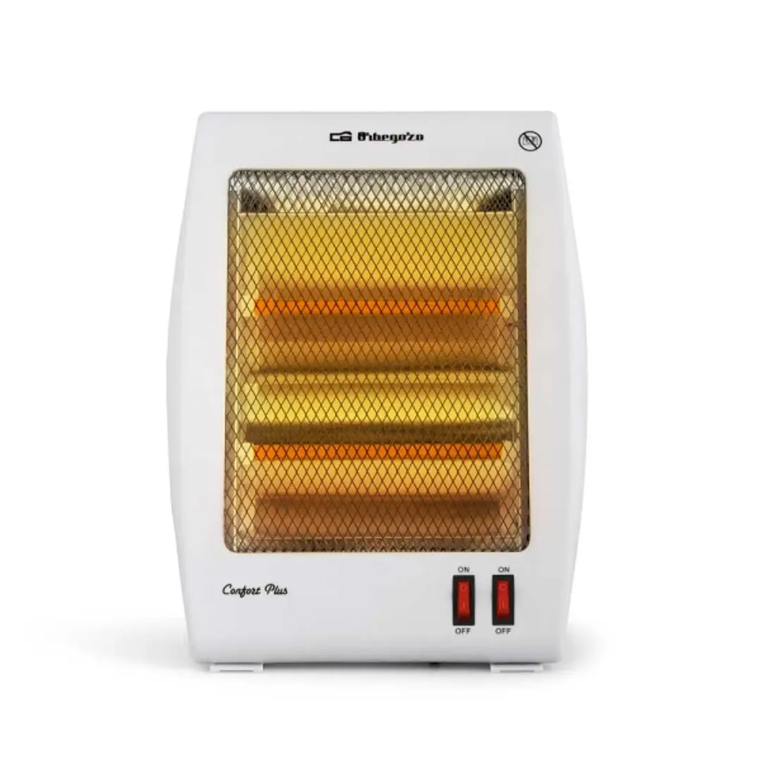 Orbegozo BP 5000 Estufa de Cuarzo - Potencia 800W - Seguridad Antivuelco - 2 Niveles de Calor - Reflector Protegido - Recogecables - Color Blanco 1