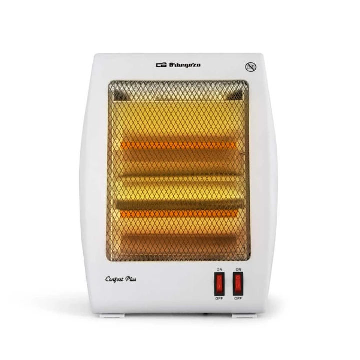 Orbegozo BP 5000 Estufa de Cuarzo - Potencia 800W - Seguridad Antivuelco - 2 Niveles de Calor - Reflector Protegido - Recogecables - Color Blanco 1