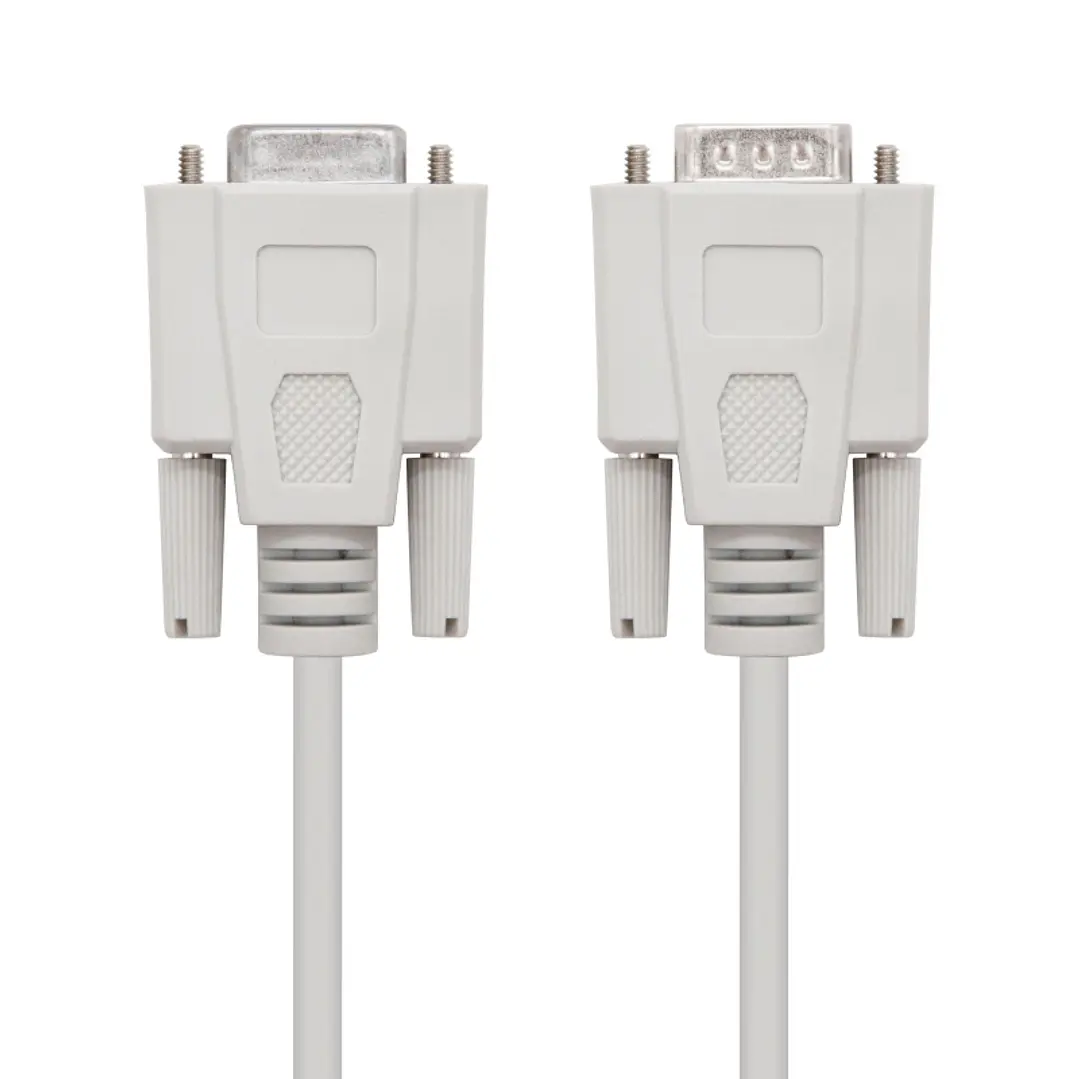 Nanocable Cable Serie RS232, DB9 M-H, Beige, 1.8m 2