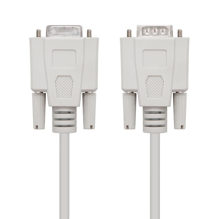 Nanocable Cable Serie RS232, DB9 M-H, Beige, 1.8m 2