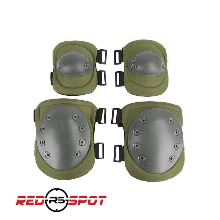 SET DE RODILLERAS Y CODERAS TACTICAS NEGRA 1