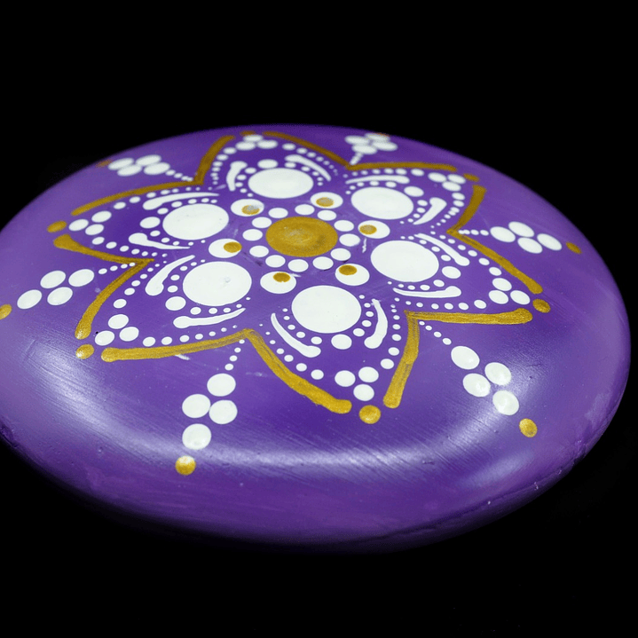 PIEDRA MANDALA MORADA 15 CM 1