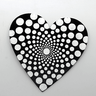 MANDALA CORAZÓN BLACK & WHITE 15 X 14 cm