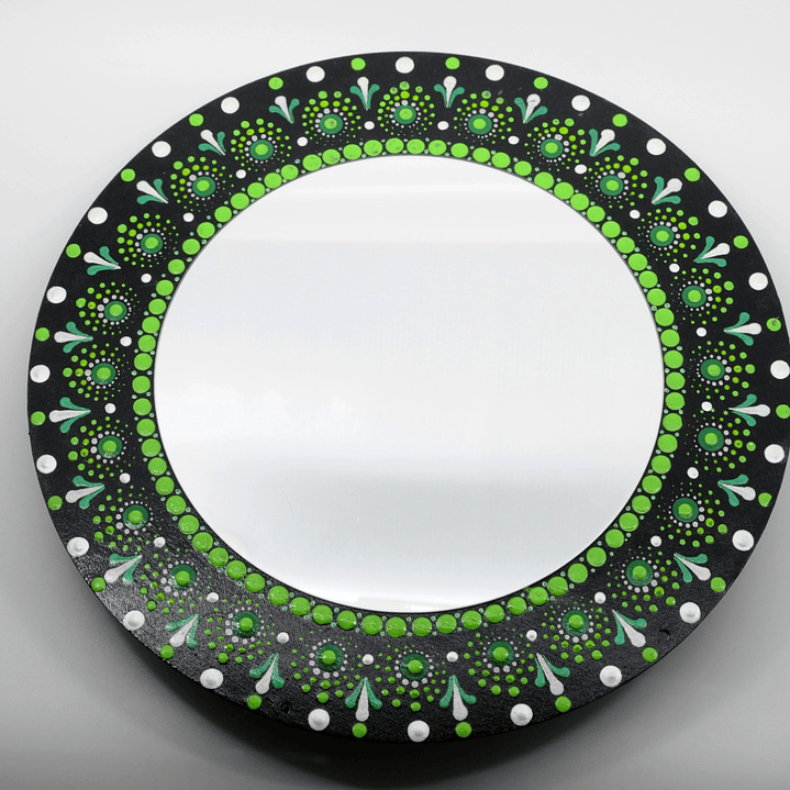 ESPEJO MANDALA VERDE 30 cm 1