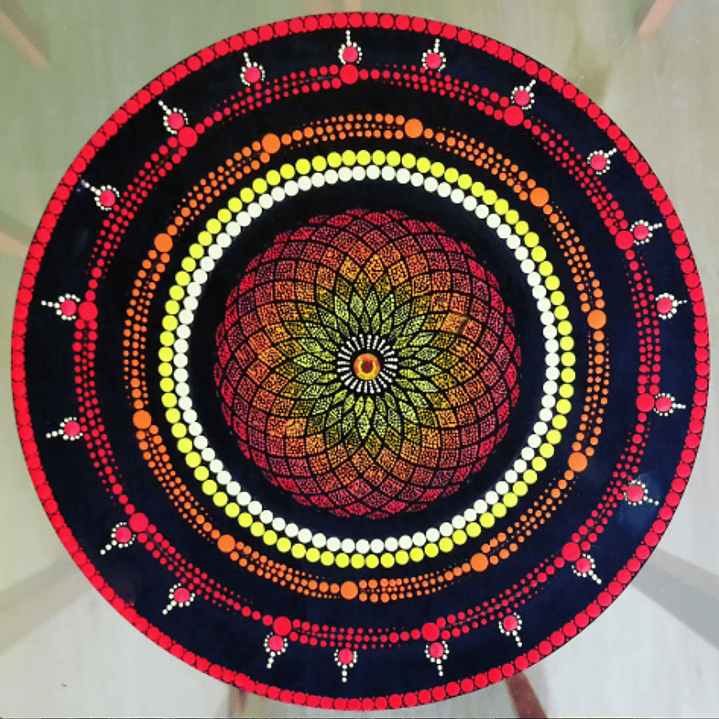 MANDALA GEOMETRIA ROJO 30 CM 2