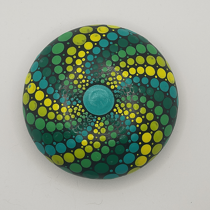 PIEDRA MANDALA GREEN VORTICE 10 CM 2