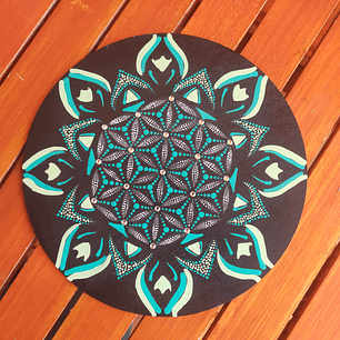 MANDALA FLOR DE LA VIDA VERDE 20 CM