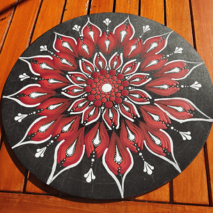 MANDALA FLOR ROJA 30 CM