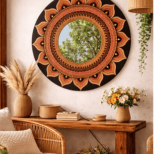 ESPEJO MANDALA ORANGE HARMONY 70 CM