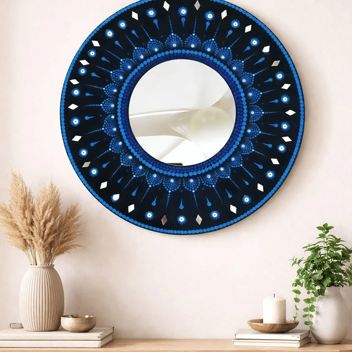 ESPEJO MANDALA OJO TURCO 45 CM 1