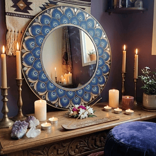 ESPEJO MANDALA CORAL 50 CM