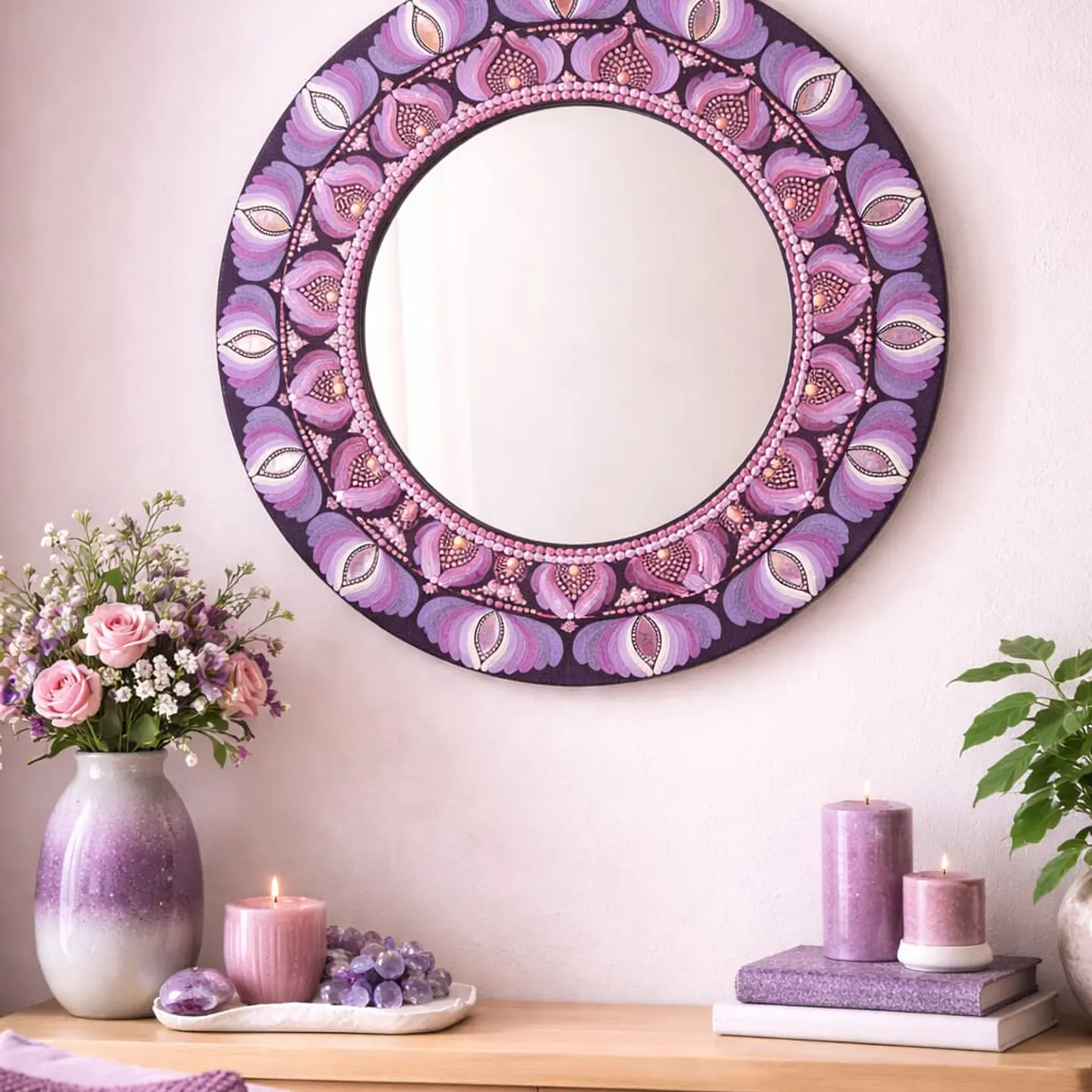 ESPEJO MANDALA PURPLE 50 CM   1