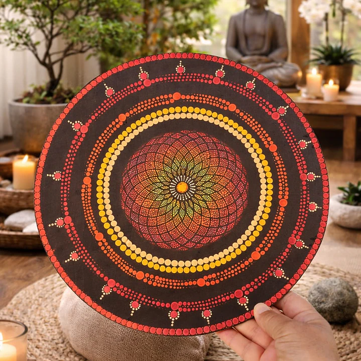 MANDALA GEOMETRIA ROJO 30 CM 1