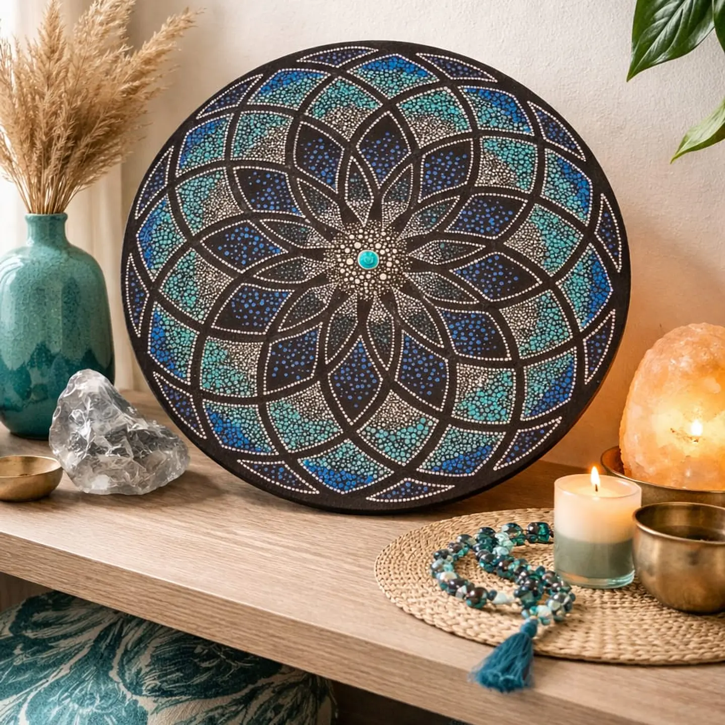 MANDALA GEOMETRIA SAGRADA AZUL 30 CM 1