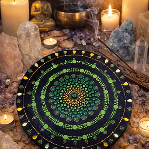 MANDALA GREEN WHEEL 30 CM