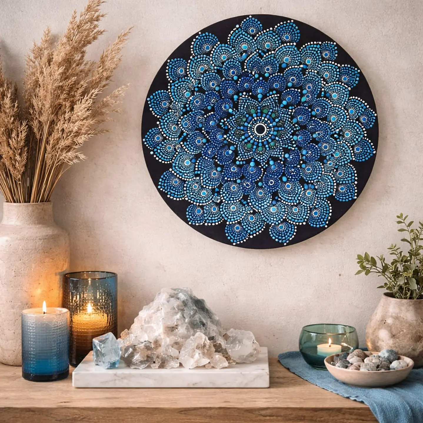 MANDALA BLUE 30 CM 1