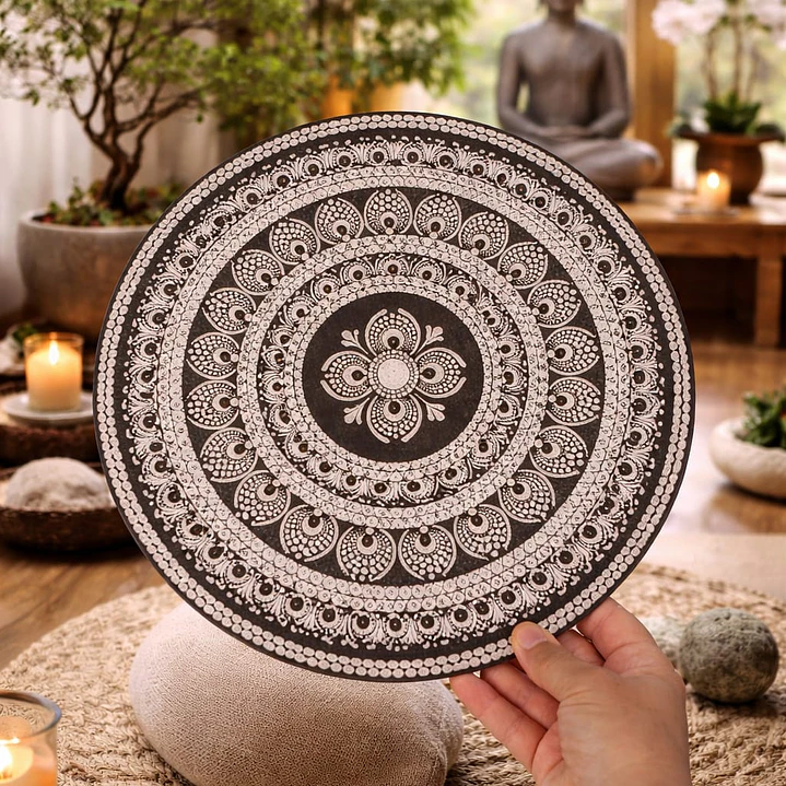 MANDALA BLACK & WHITE 30 CM 1