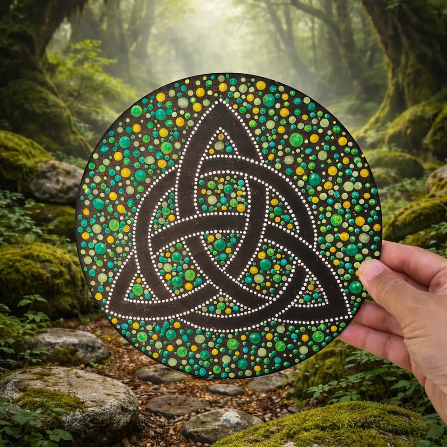 MANDALA TRISKEL VERDE 20 CM 1