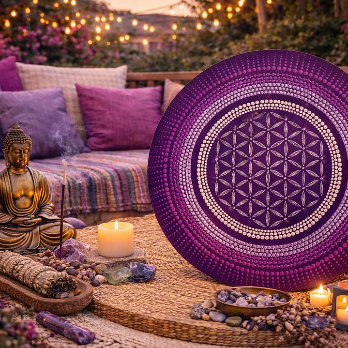 MANDALA FLOR DE LA VIDA MORADO 45 CM 1