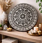MANDALA DE PARED BLACK & SILVER 45 CM - Miniatura 1