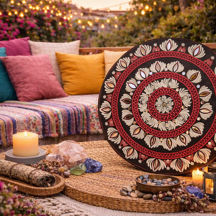 MANDALA RED & SILVER  1