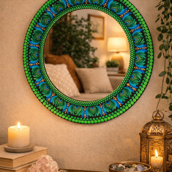 MANDALA VERDE  TROPICAL 45 CM DIAMETRO 