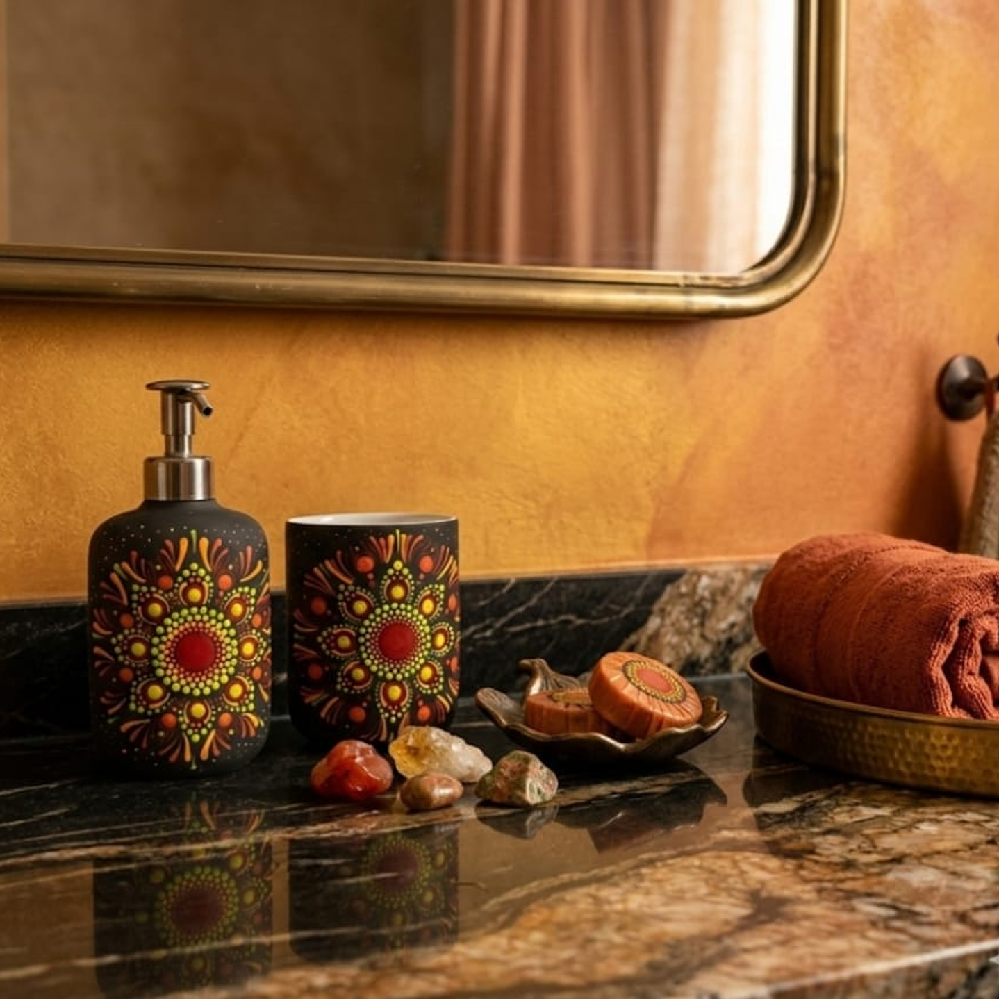 JABONERA MULTICOLOR CON VASO A JUEGO 1