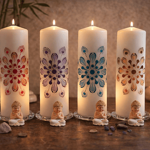 VELON MANDALA NARANJA  & MARRON 21 CM 