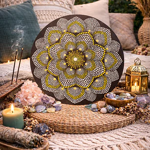 MANDALA WHITE FLOWER 30 CM