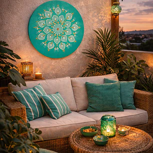 MANDALA FLOR CELESTE 30 CM