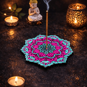 INCENSÁRIO MORADO Y VERDE 14 CM