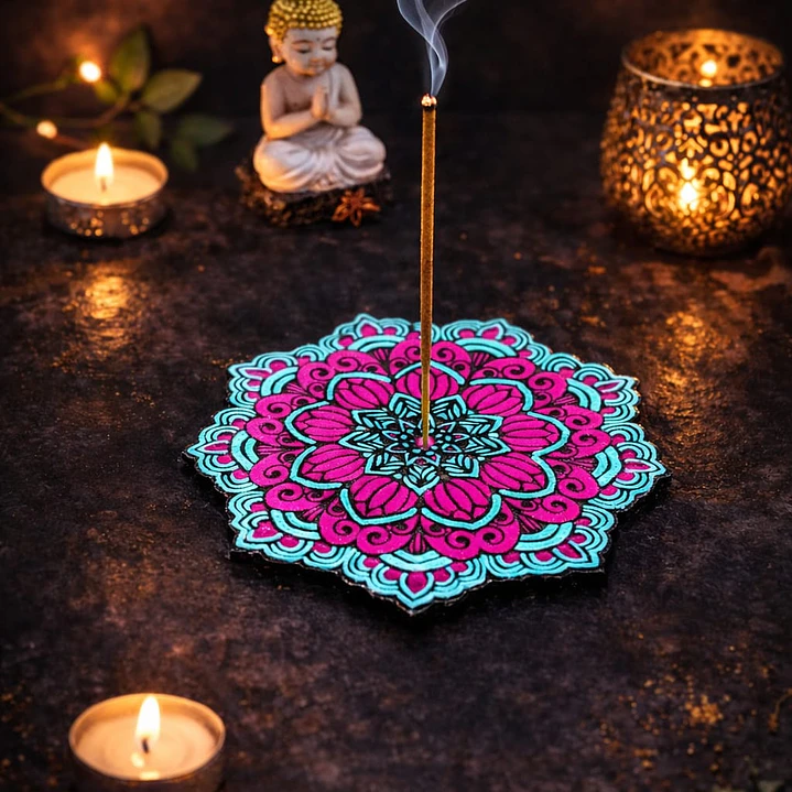 INCENSÁRIO MORADO Y VERDE 14 CM 1