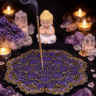 INCENSÁRIO MORADO METALIZADO 14 CM