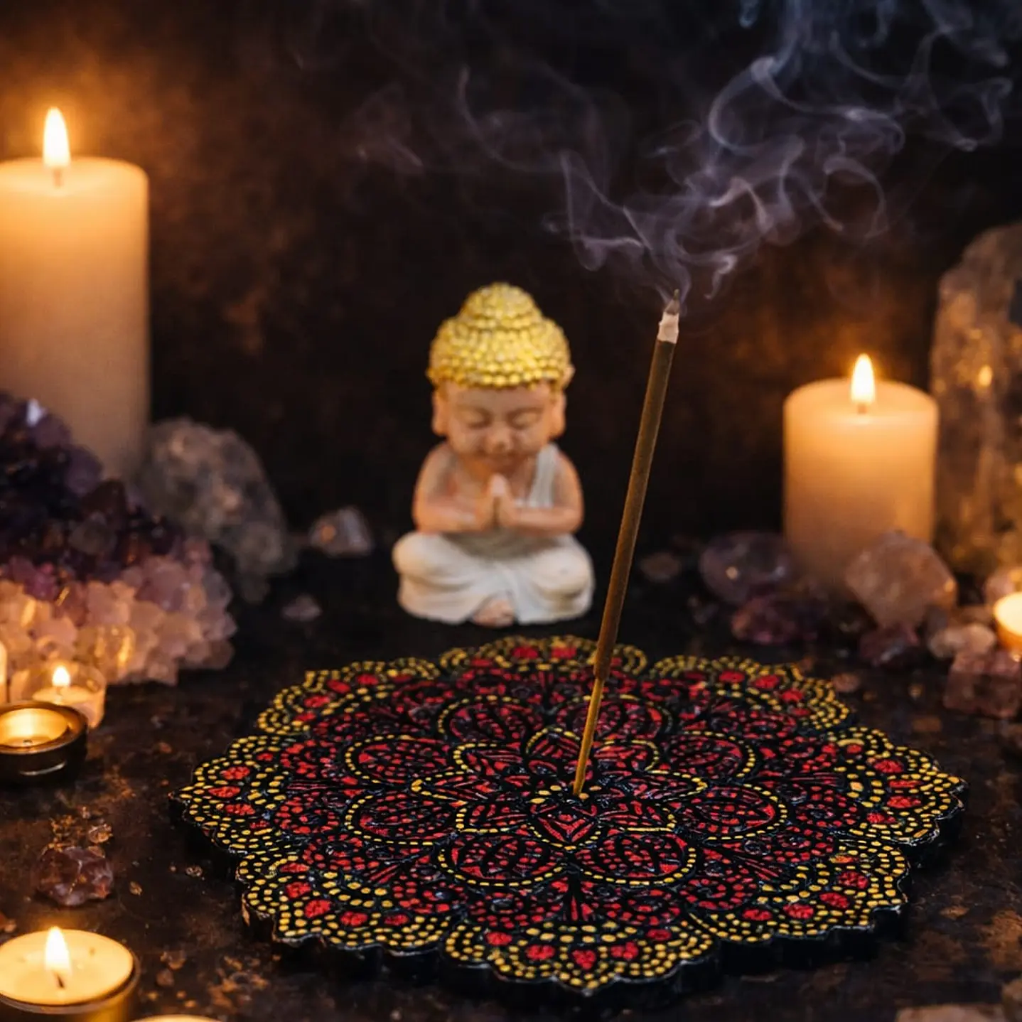 INCENSÁRIO ROJO METALIZADO 14 CM 1