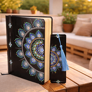 LIBRETA FLOR RUEDA AZUL