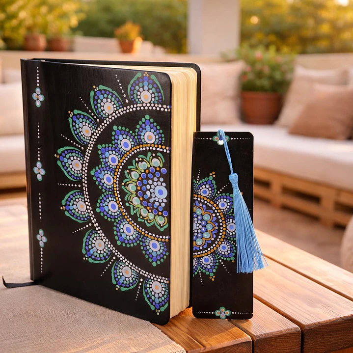 LIBRETA FLOR RUEDA AZUL 1