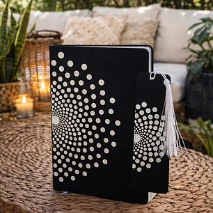 LIBRETA CON ORBES BLANCO