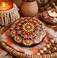 PIEDRA MANDALA NARANJA 10 CM - Miniatura 1