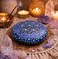 PIEDRA MANDALA FLOR DE LA VIDA AZUL 10 CM - Miniatura 1