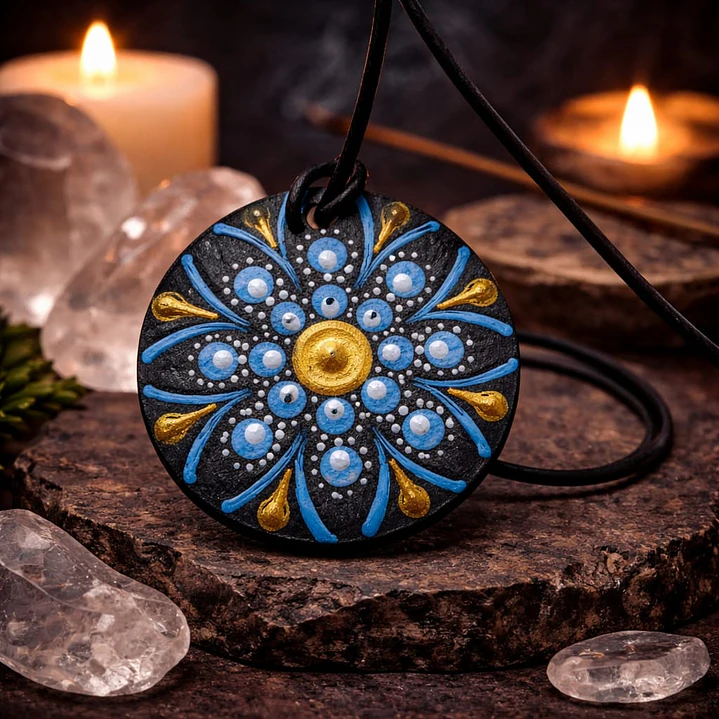 COLGANTE AZUL Y DORADO 1