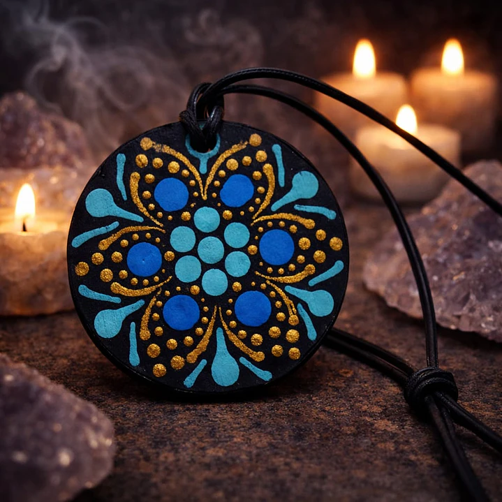 COLGANTE AZULES Y DORADO 1