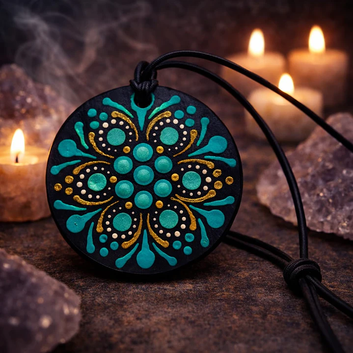 COLGANTE VERDE Y DORADO 1