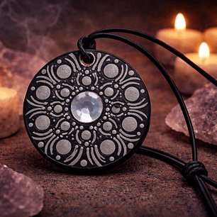 COLGANTE PLATA CON GEMA CENTRAL 